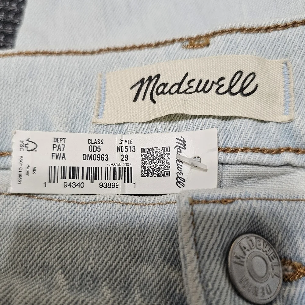 MADEWELL The Mid-rise Perfect Vintage Jean in Fitzgerald Wash Size 29